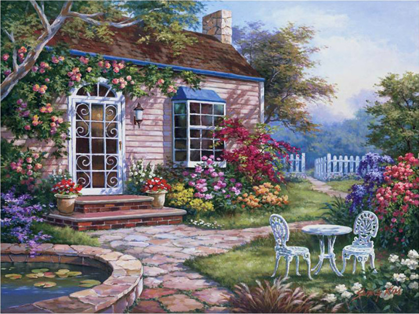 Sung Kim Spring Patio I painting anysize 50 off Spring Patio I